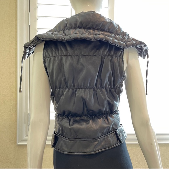 SOLD❤️ Ph8 Size S Black Puffer Leather Vest - Picture 6 of 10